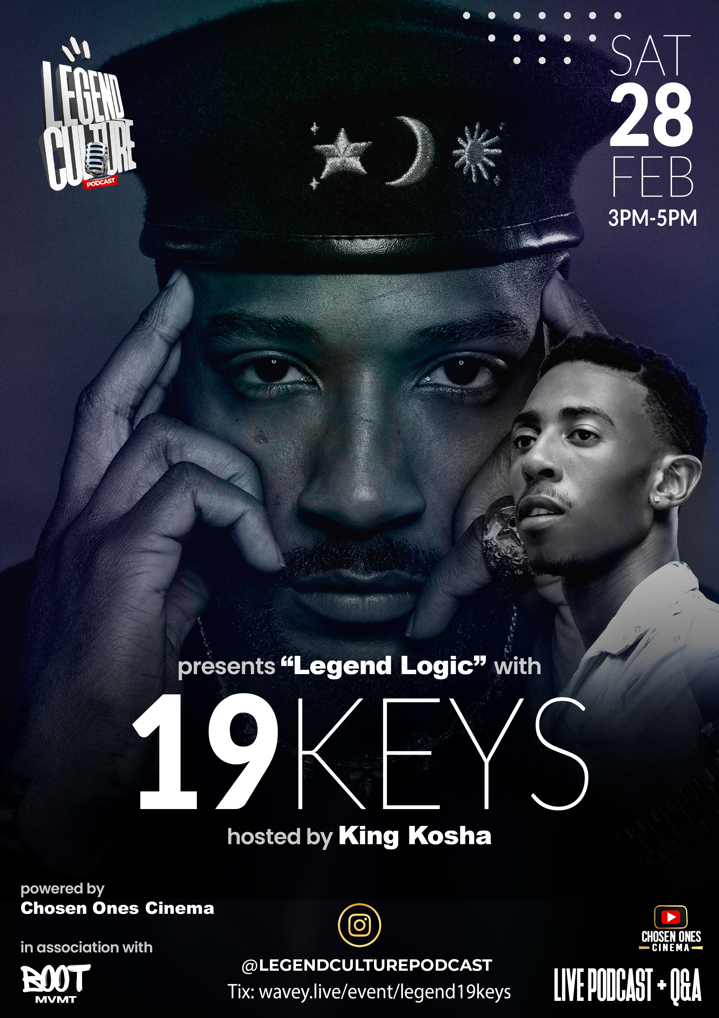 Legend Logic with 19Keys, hosted by King Kosha - LIVE podcast and Q&A HOU
